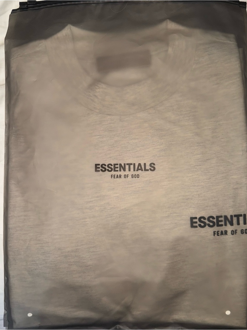 Essentials T-Shirt - Light Oatmeal with Black Print